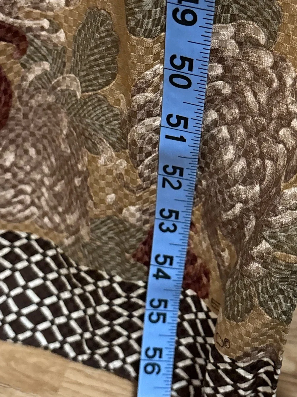 Vintage Echo silk scarf, large floral pattern in neutral tones